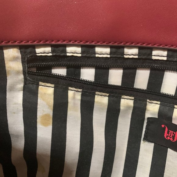 JustFab Red purse with black and white straps - Picture 5 of 5